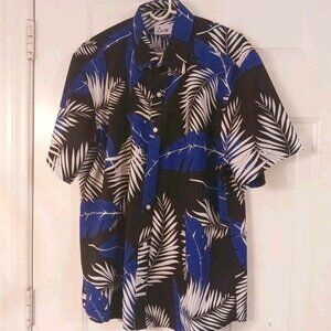Euow Hawaiian Shirt Men’s Floral Short Sleeve Button Down All Over Print Large